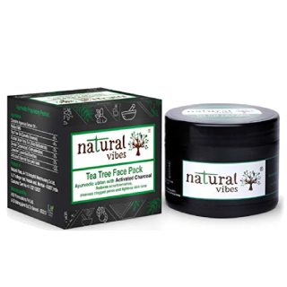 Natural Vibes Ayurvedic Tea Tree and Activated Charcoal Face Pack 50g